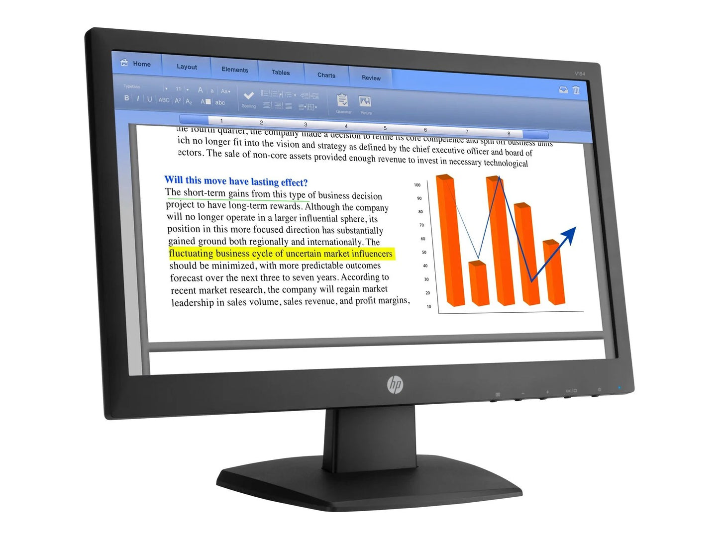 Side angle showing the slim profile and sleek design of the monitor