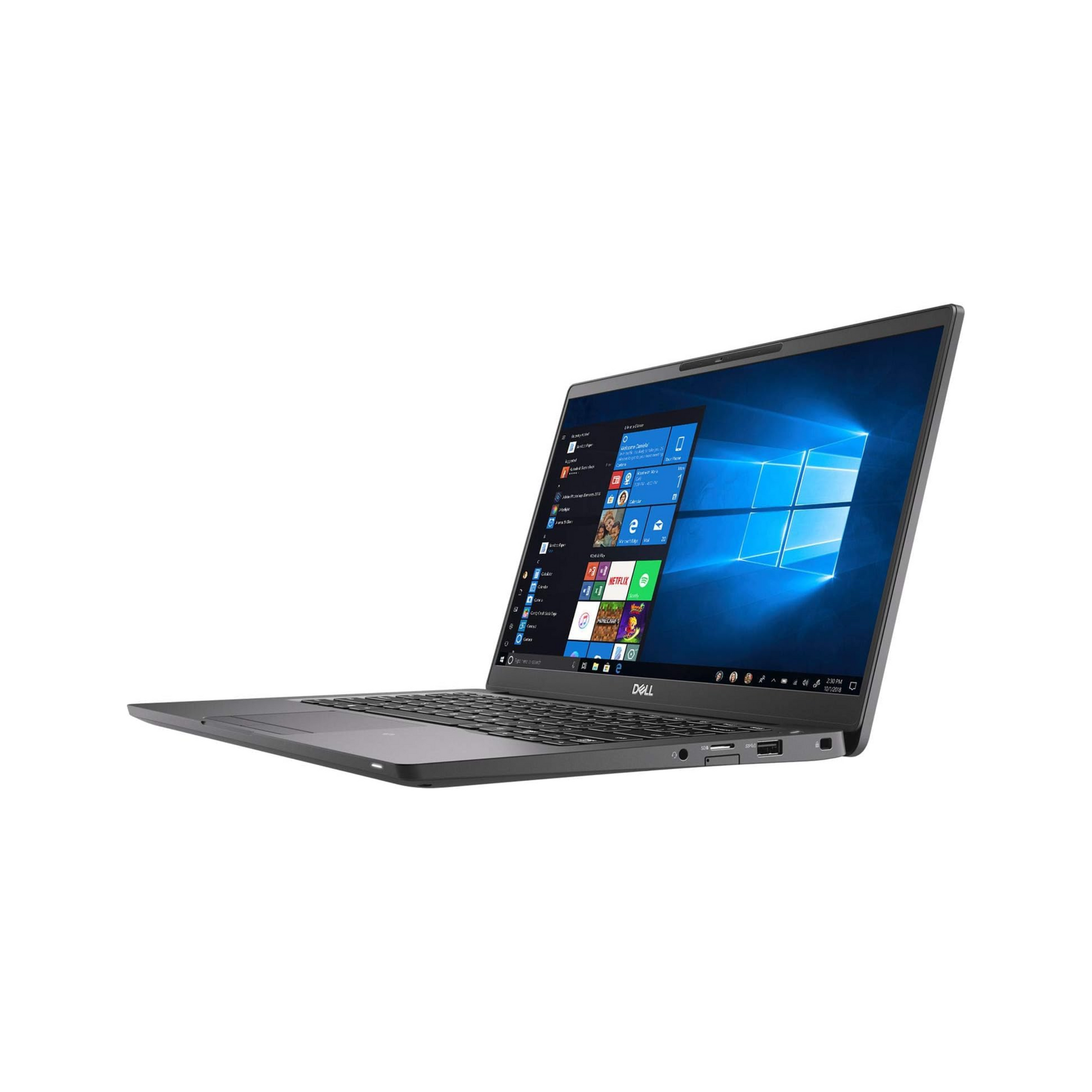 Right side of the laptop with additional USB ports, SD card reader, and power connector