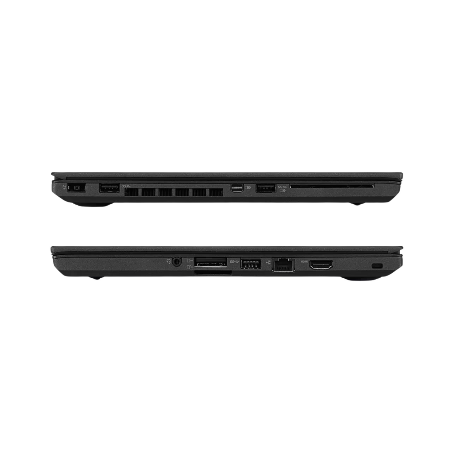 Closed view of the Lenovo T460 laptop showing the lid with Lenovo logo, sleek design