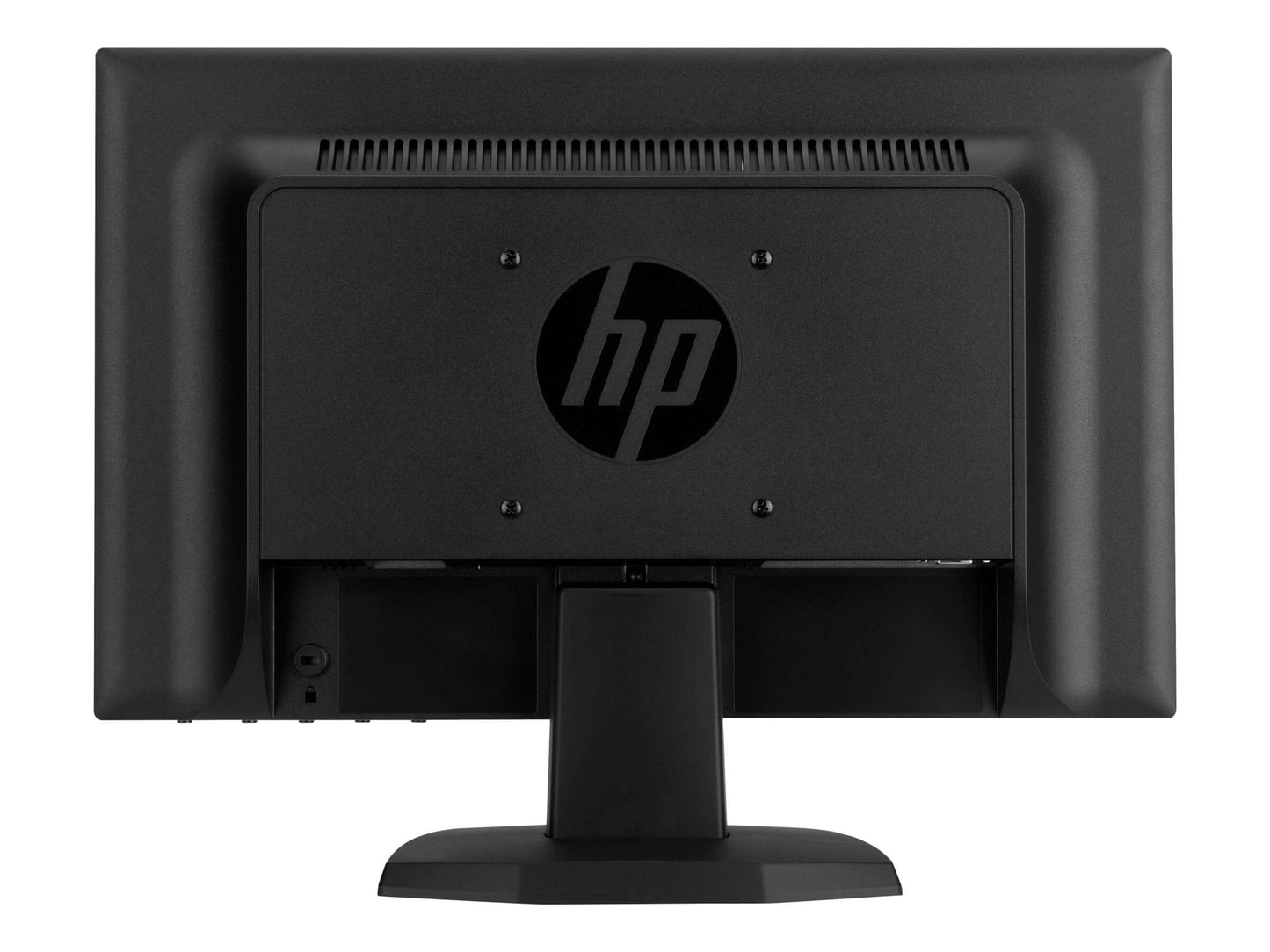 Rear view of refurbished HP V193 monitor showing VGA port and stand
