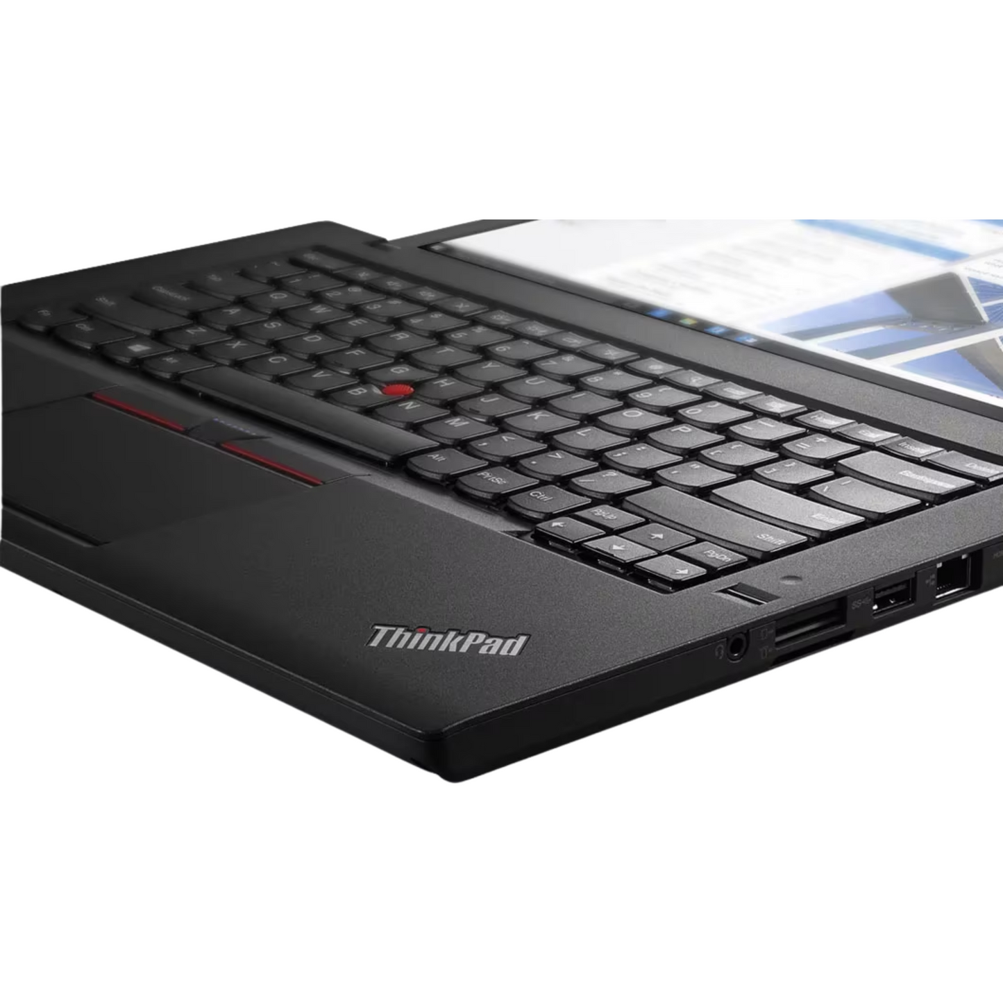 Close-up of the keyboard and ports highlighting the layout and build quality