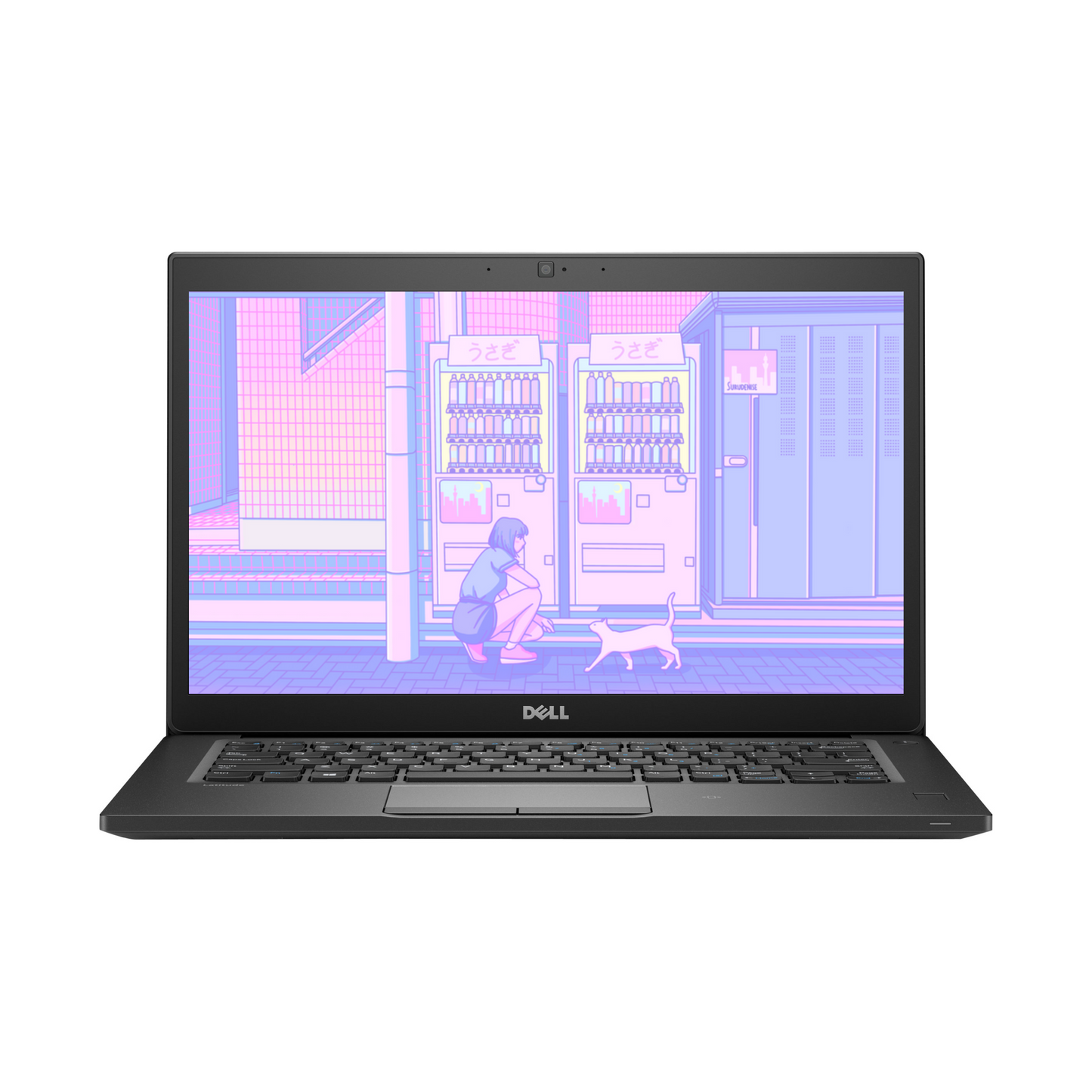 Displays the Dell Latitude 7480 from the front with the lid closed, showcasing its slim, professional exterior and branding. Highlights its lightweight and modern design suitable for business use.
