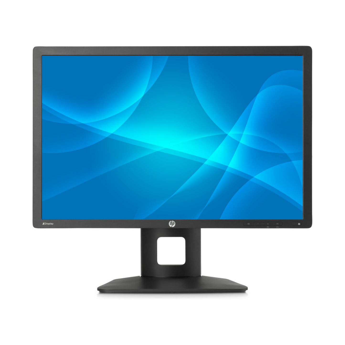 Front view of the HP Z24i 24-inch IPS monitor displaying the screen with vibrant visuals and slim bezels