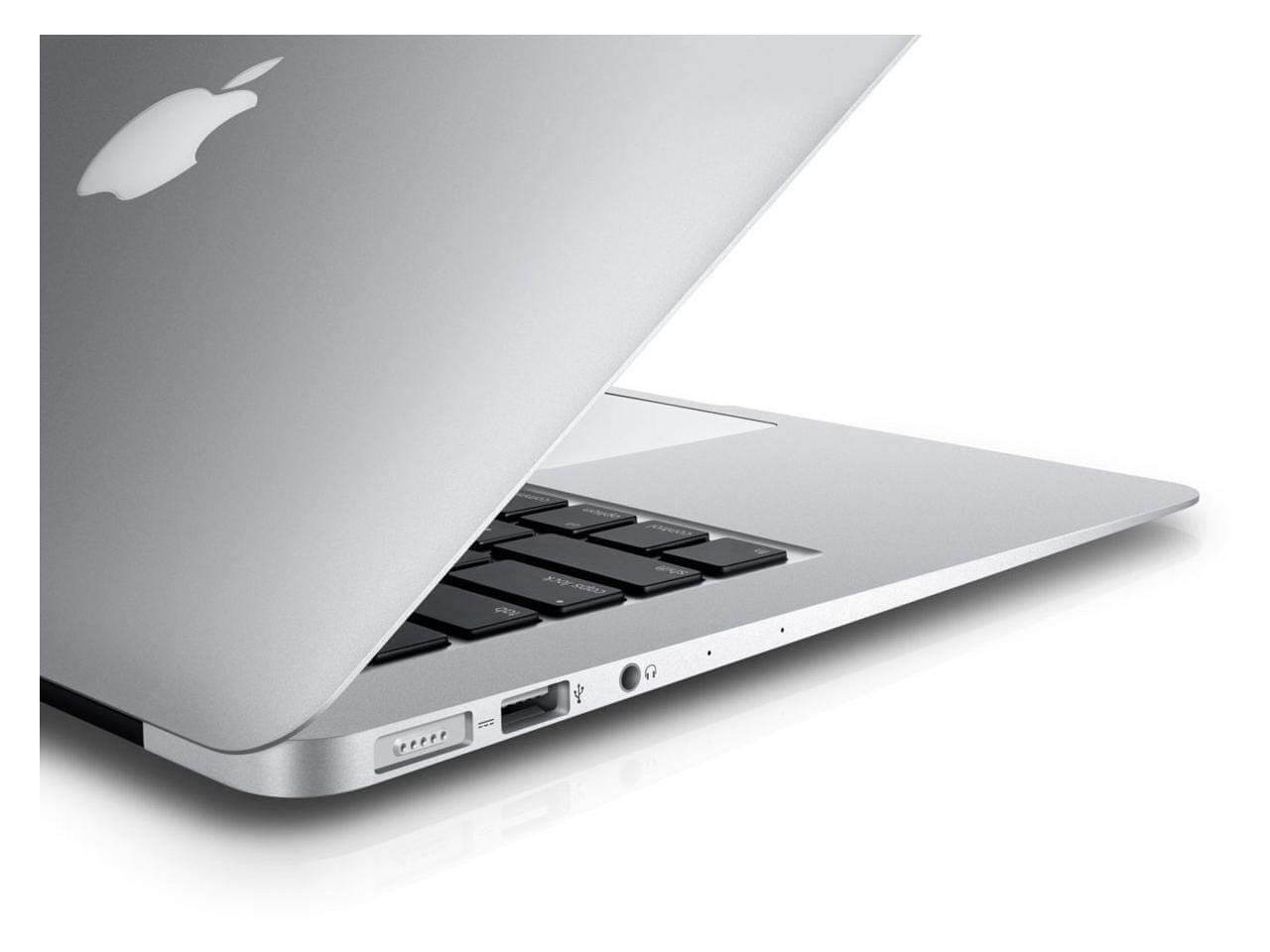 Angled open view of Apple MacBook Air 13" refurbished laptop – available across India at Laptomart