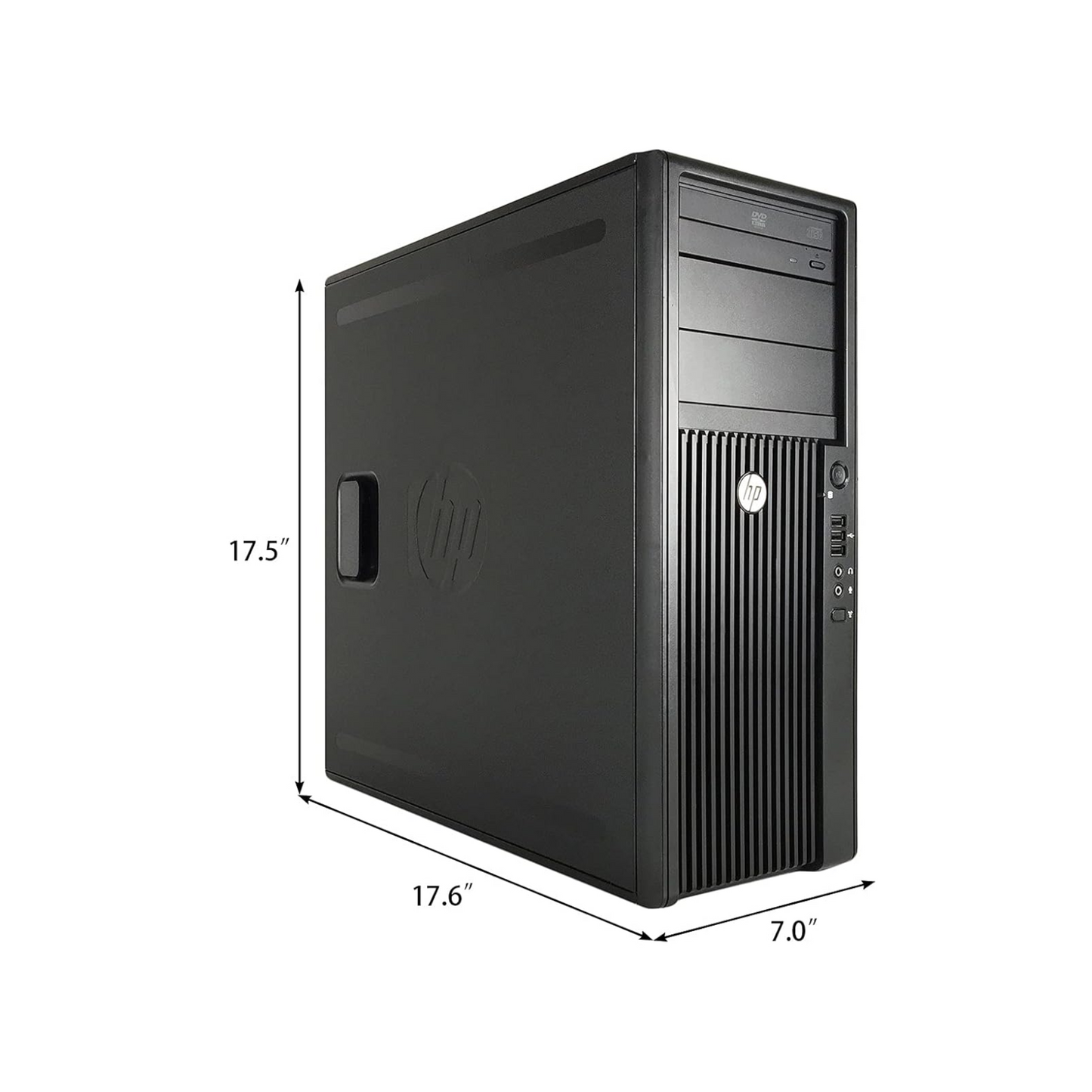Right side angle view of HP Z420 workstation highlighting its professional tower design