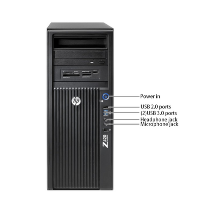Refurbished HP Z420 Workstation | Intel Xeon | 16GB RAM | 128GB SSD + 1TB HDD | 2GB Graphic