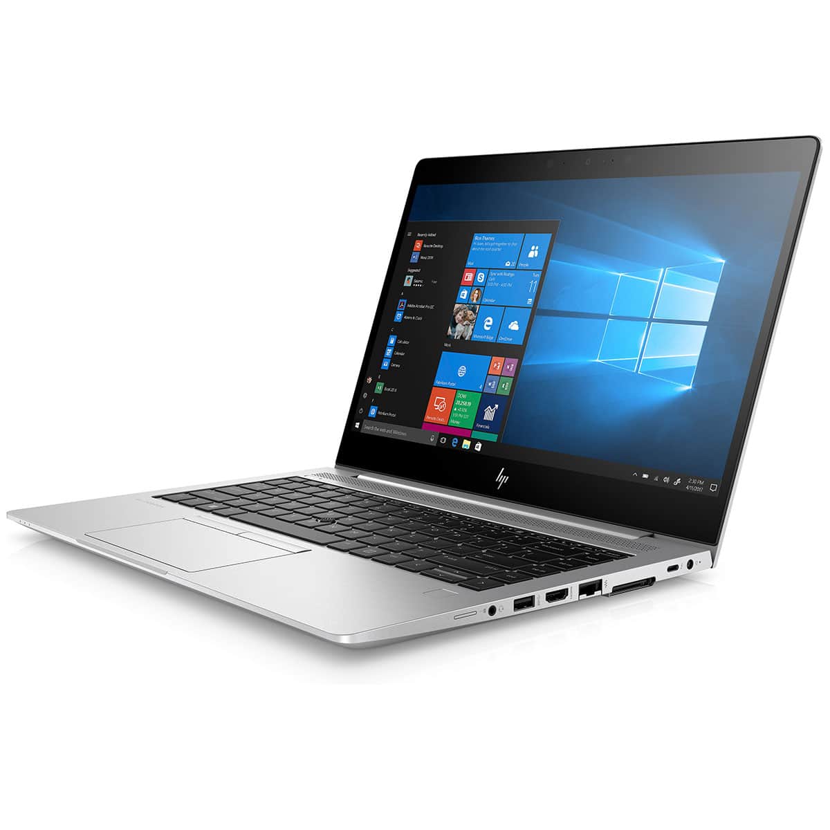 Refurbished HP EliteBook 840 G5 side profile with slim aluminum build available at Laptomart