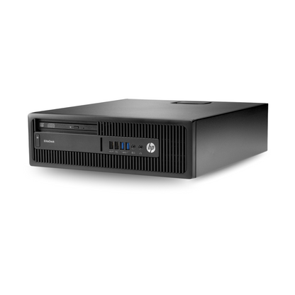 Right side view of the HP EliteDesk 705 G3 SFF showcasing its slim profile and side panel design.