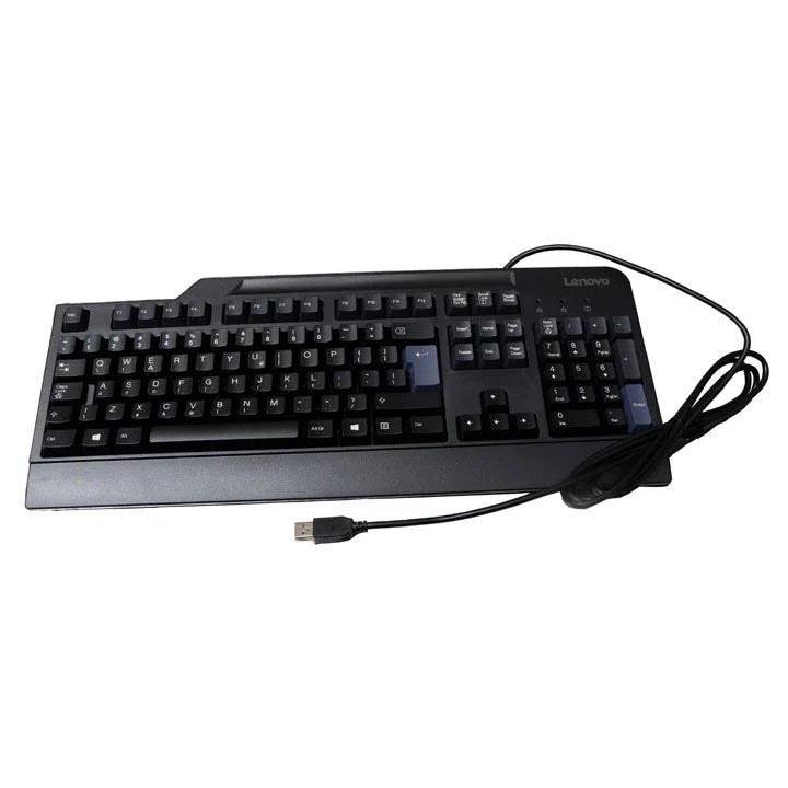Top-down view of the Lenovo SK-8825 wired USB keyboard highlighting key spacing and overall design.