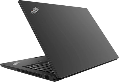 Lenovo ThinkPad T14 Refurbished Laptop – Open Top Side View Showing Keyboard and Screen
