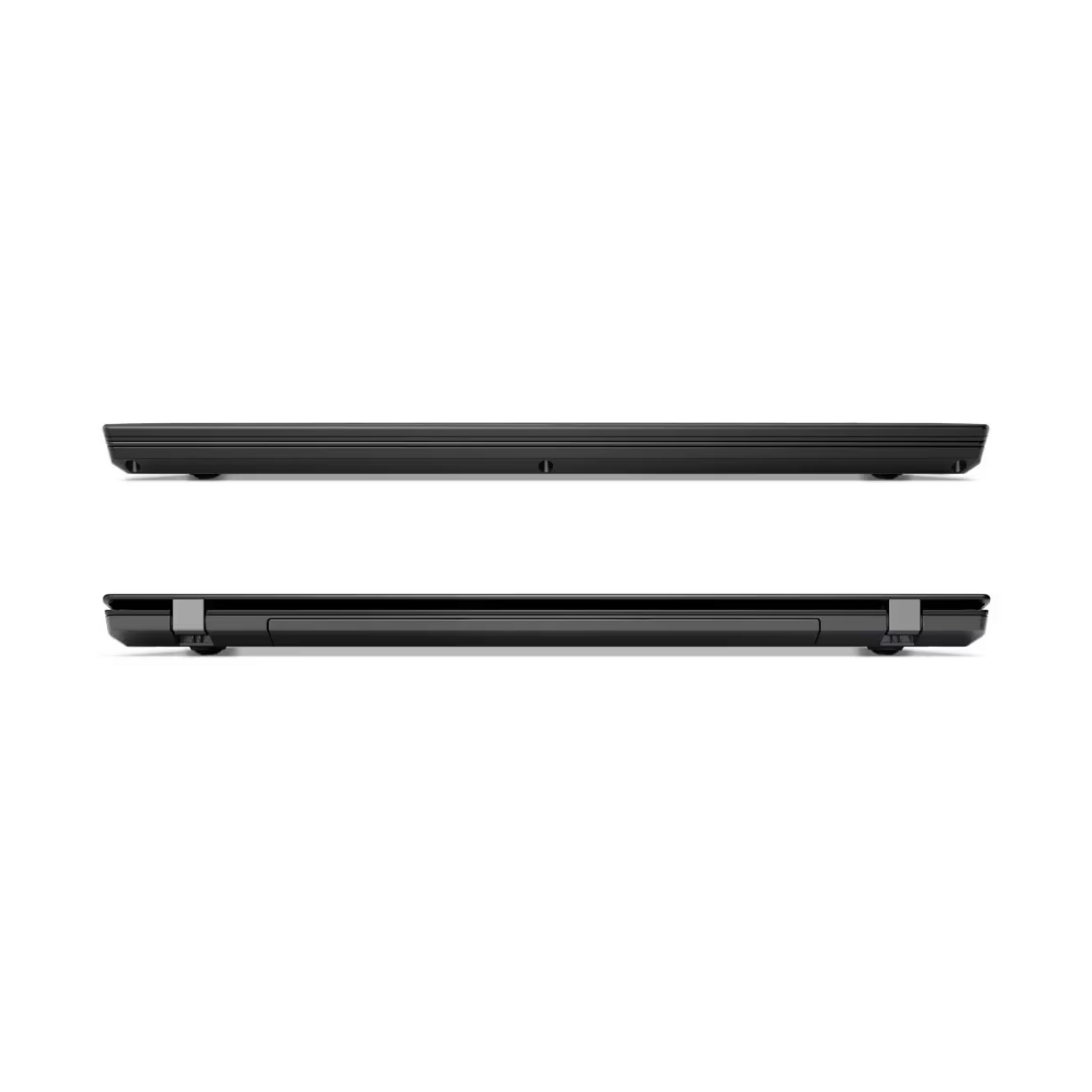 Closed view of the Lenovo ThinkPad T470 laptop, showcasing the top lid with Lenovo branding, keyboard concealed, and clean, professional design